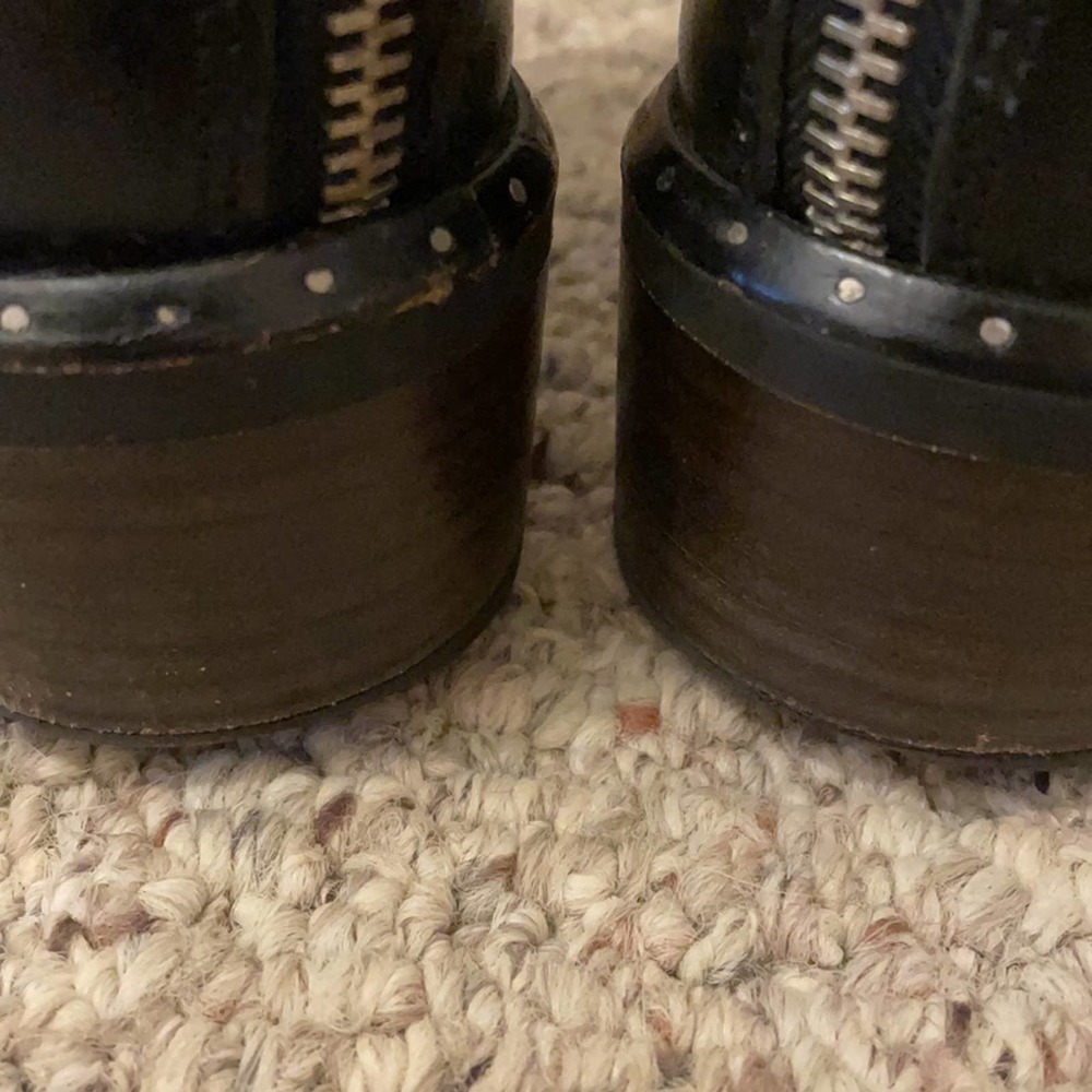 UGG Collection Vincento Italian Leather Moto Black Biker Boots Size 8 - Picture 8 of 12